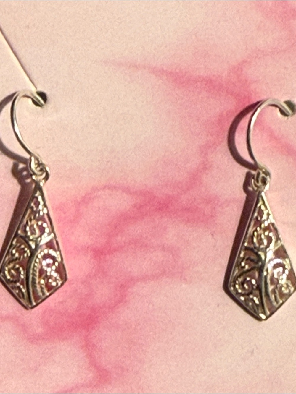 Sterling Silver Filigree Drop Earrings - 925